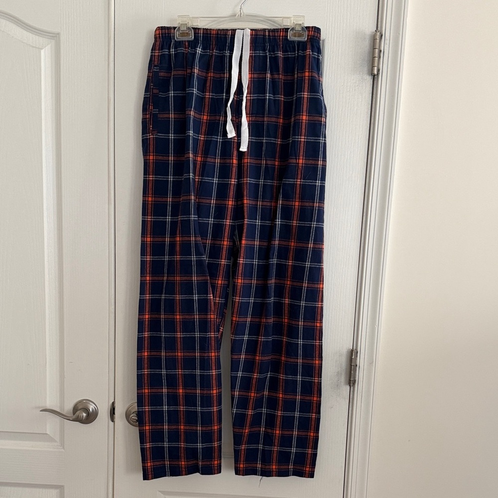 Boxercraft Mens Harley Flannel Plaid pants in Navy and Orange